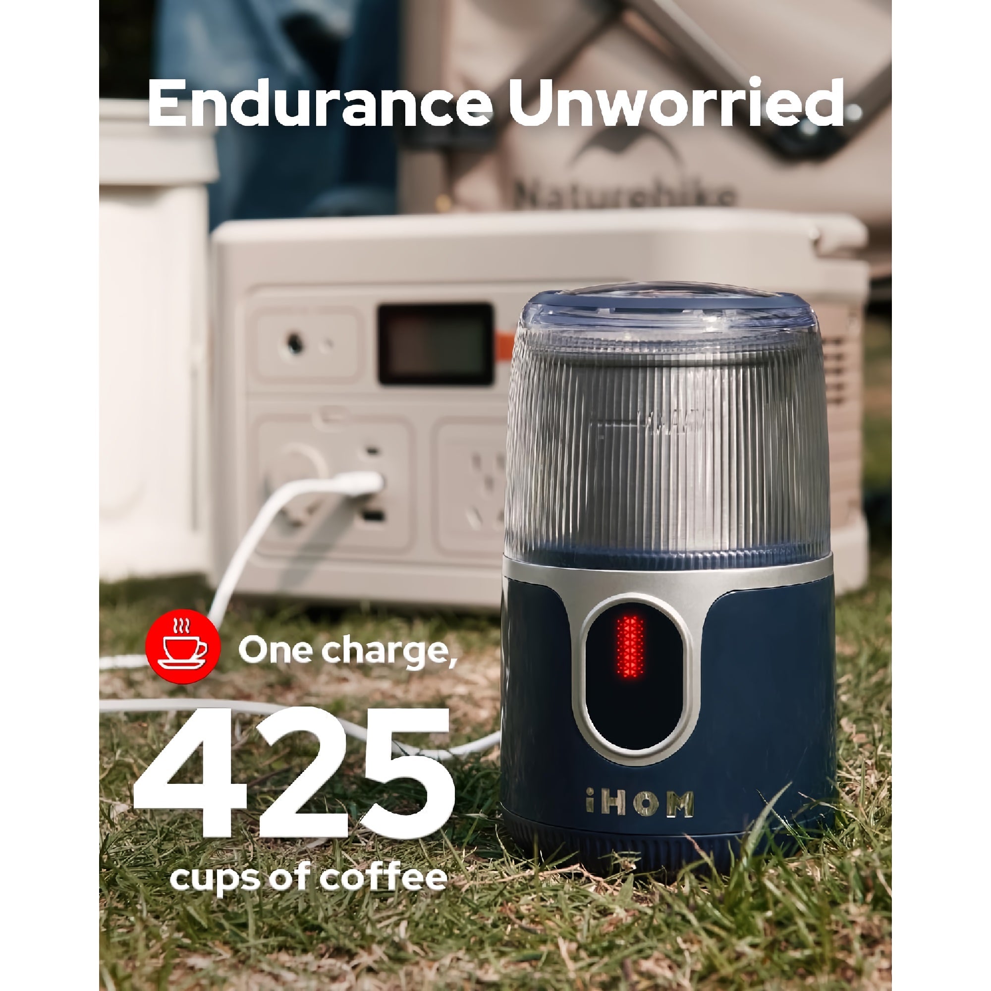 Cordless Coffee Grinder, Electric Bean Spice Grinder with 304 Stainless Steel Blade, 85 Grinds Per Charge for Home, Kitchen, Travel - ICG-1001L Cordless Coffee Grinder, Electric Bean Spice Grinder with 304 Stainless Steel Blade, 85 Grinds Per Charge for Home, Kitchen, Travel - ICG-1001L